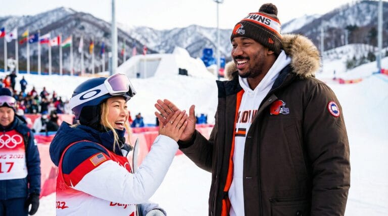 Myles Garrett Supports Chloe Kim at 2026 Olympics in Milan