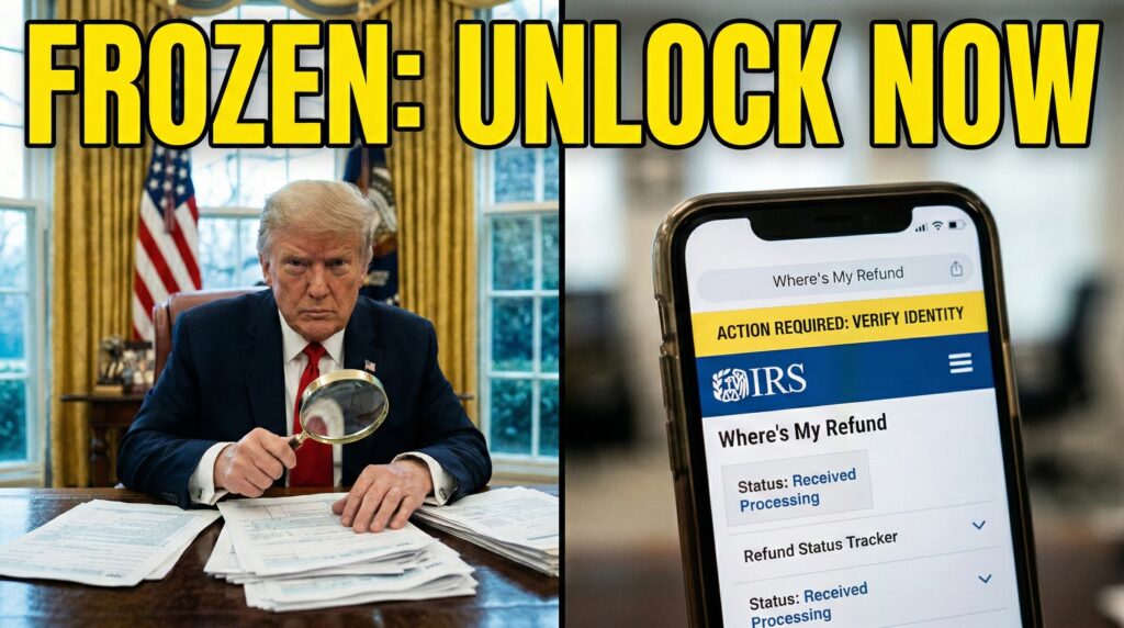 President Trump reviewing IRS cybersecurity protocols for identity verification on tax refunds.