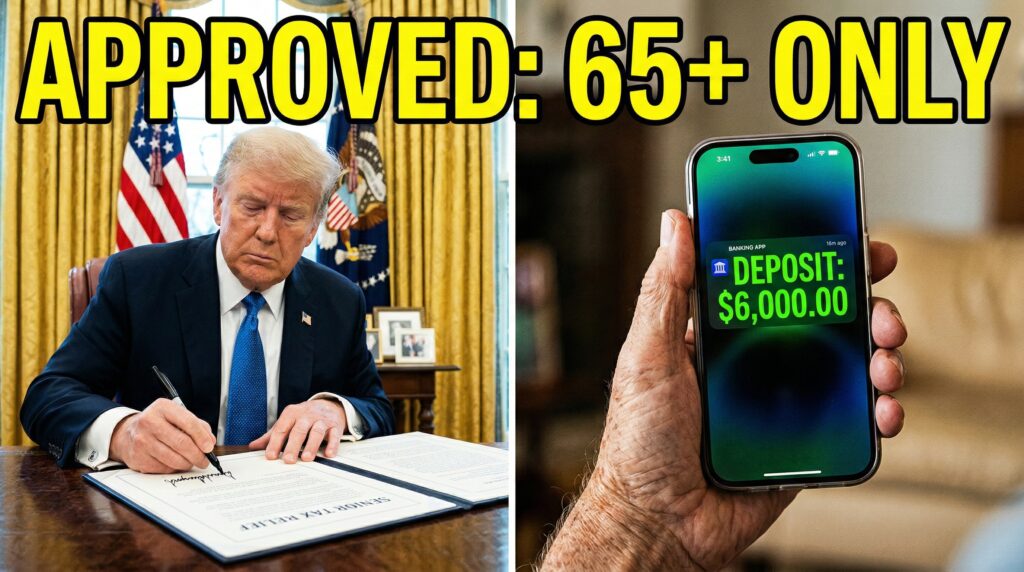 President Trump signing 2026 tax relief bill for the $6,000 senior deduction update.