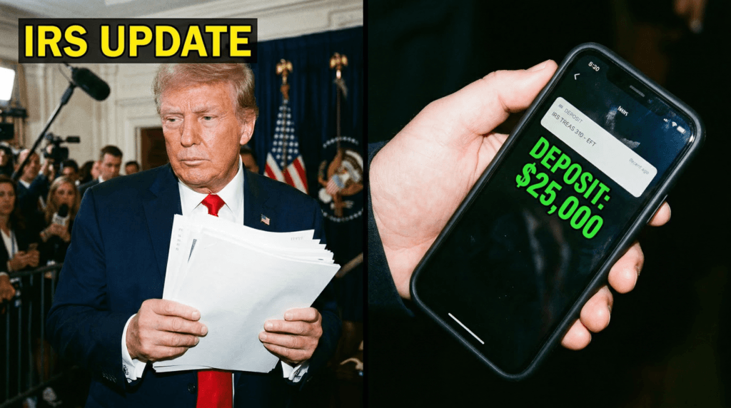 "President Trump presenting $25,000 tax deduction guidelines."