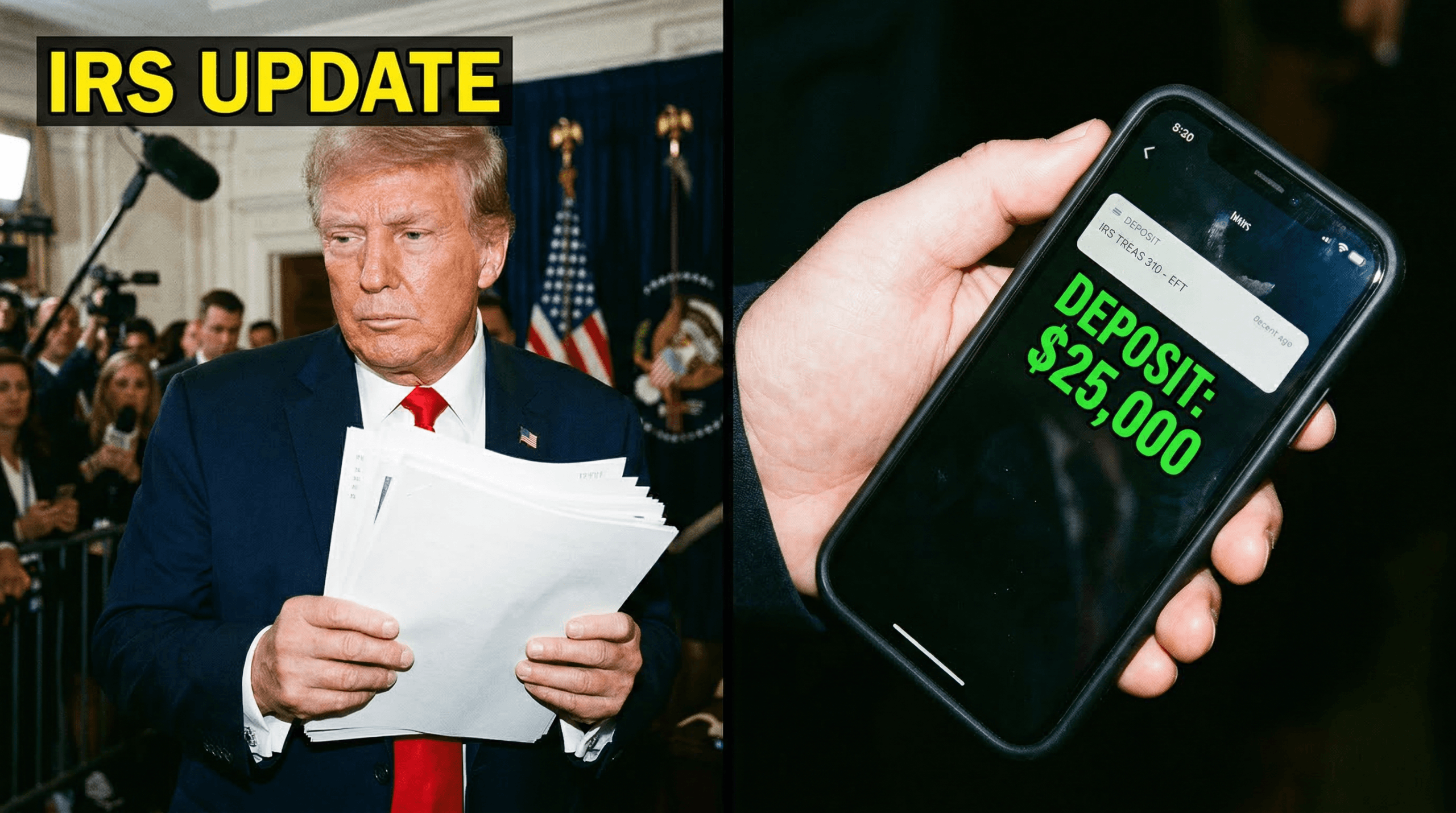"President Trump presenting $25,000 tax deduction guidelines."