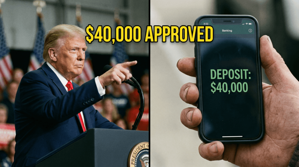 President Trump holding document regarding the $40,000 SALT relief.