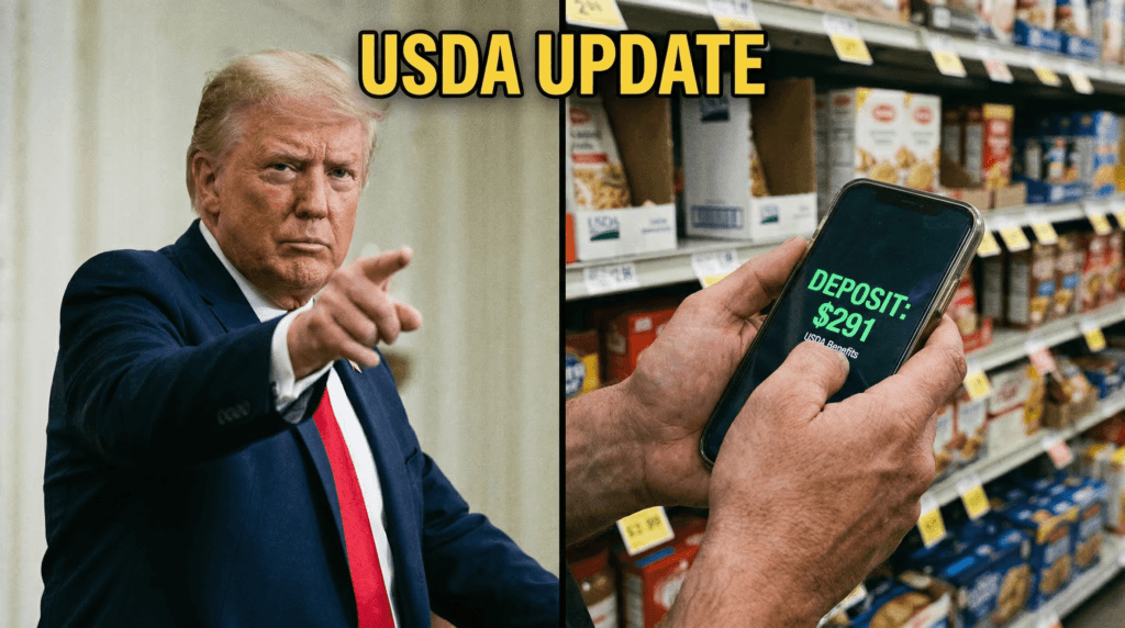 President Trump holding an executive document regarding the $291 SNAP EBT health mandate update in Nevada.