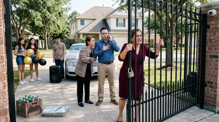 My Mother-in-Law Showed Up to Her Birthday Party at My House — So I Locked the Gate, Called My Attorney, and Put the Whole Family on Speaker While I Explained How They Tried to Steal My Home