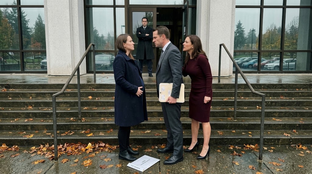 She Showed Up Eight Months Pregnant To Sign The Divorce Papers — Then Stood There And Watched Her Husband Marry His Mistress The Same Day. What She Was Carrying In That Briefcase Destroyed Everything He Thought He'd Won.